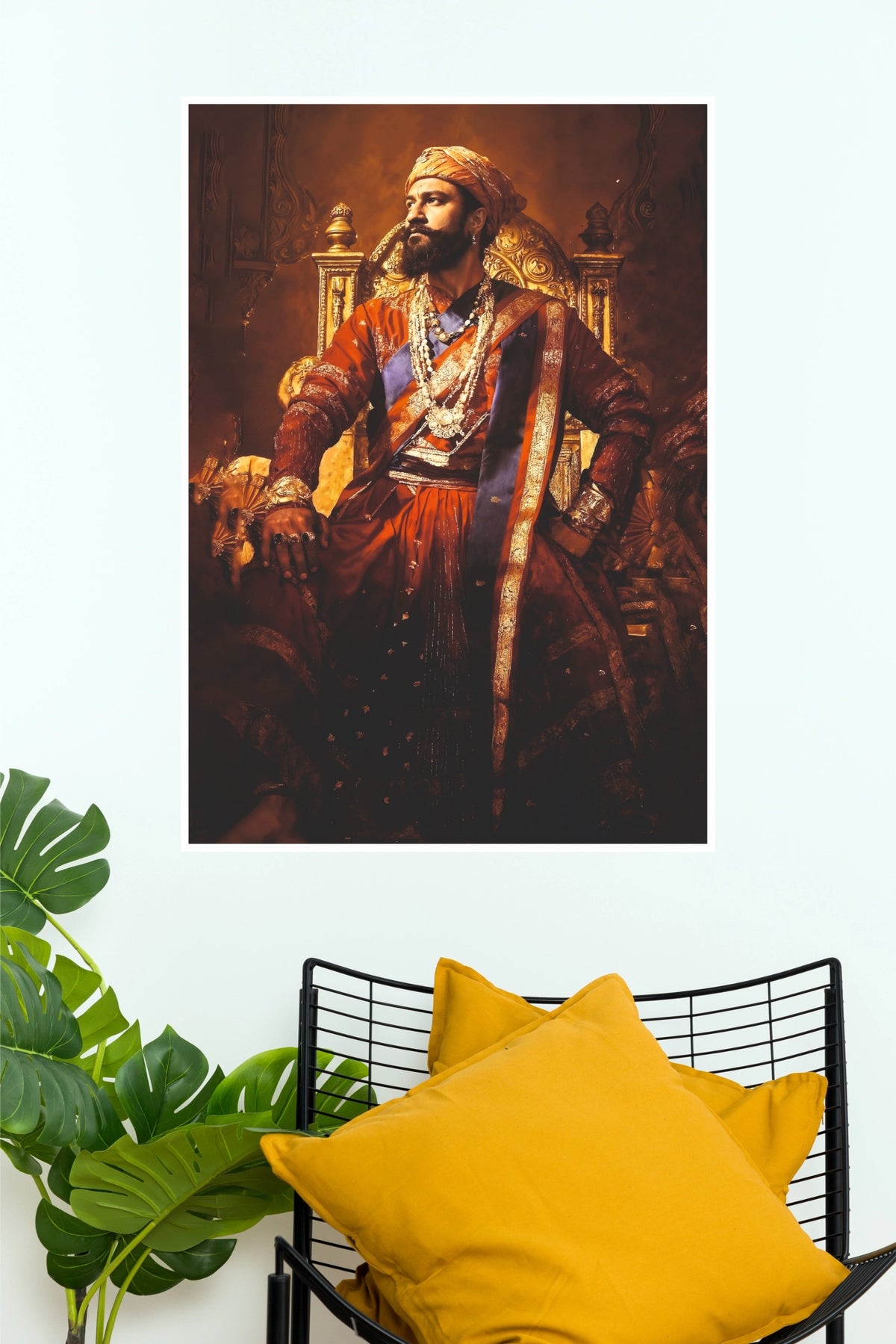 Chhatrapati Sambhaji Maharaj Royal Throne Maratha Wall Poster (God Poster )