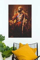 Chhatrapati Sambhaji Maharaj Royal Throne Maratha Wall Poster (God Poster )