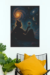 Cosmic Govinda Krishna – Lotus Universe Spiritual Wall Poster (God Poster )