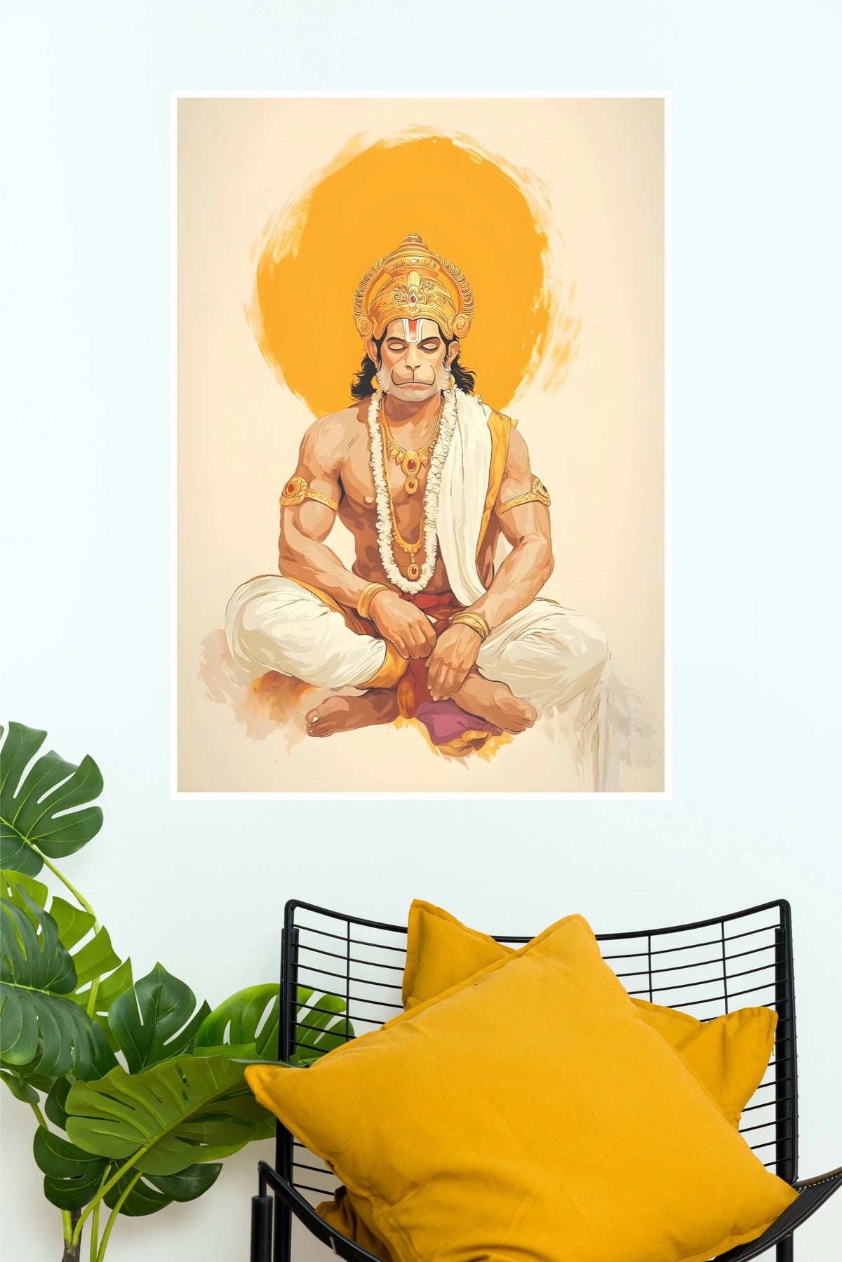 Hanuman – The Meditative Warrior Divine Wall Poster   (God Poster )