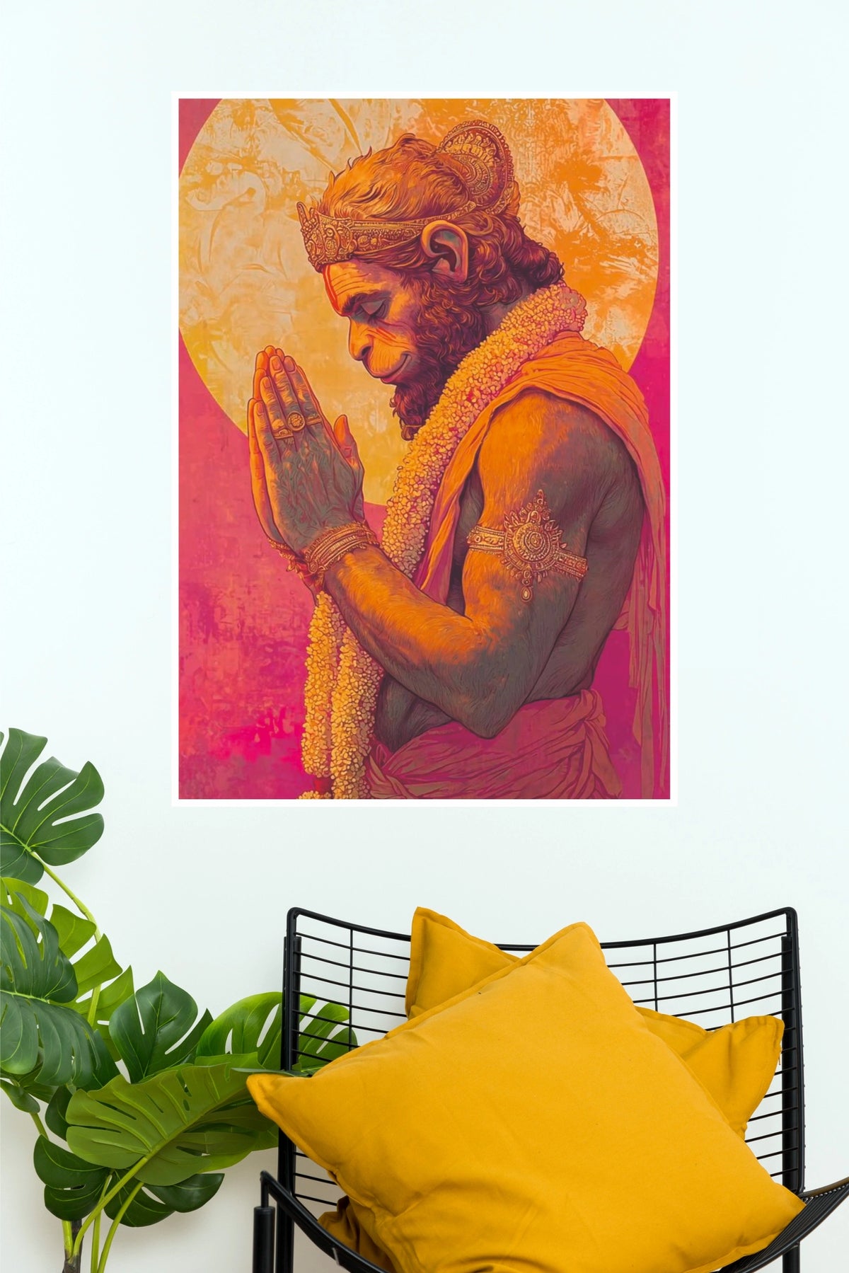 Jai Hanuman – Folded Hands Devotional Spiritual Wall Poster  (God Poster )