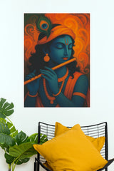 Kanha Krishna Flute Spiritual Wall Poster | Poster Velley   (God Poster )