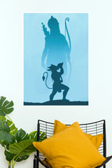 Ram Bhakt Hanuman – Lord Ram & Hanuman Divine Silhouette Wall Poster   (God Poster )