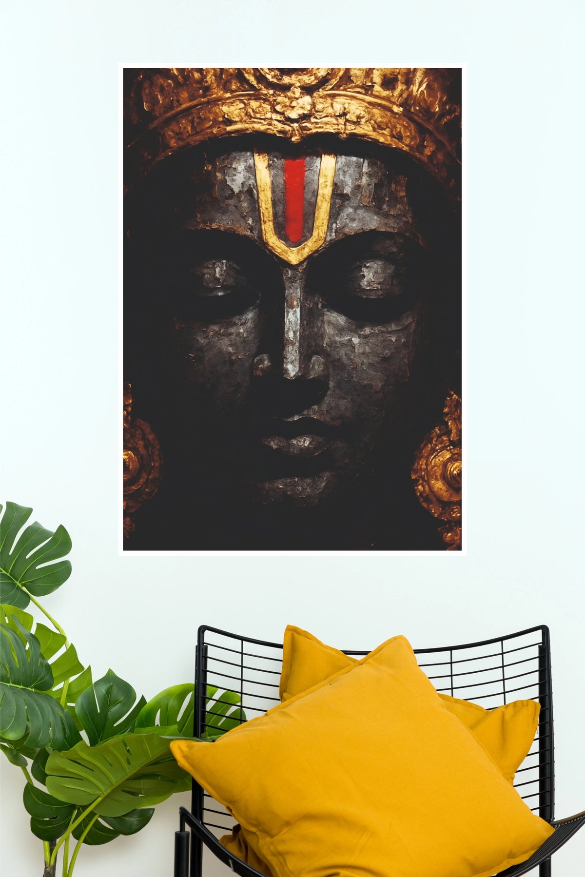 Lord Venkateswara Balaji Divine Face Wall Poster | Tirupati Spiritual Art  (God Poster)