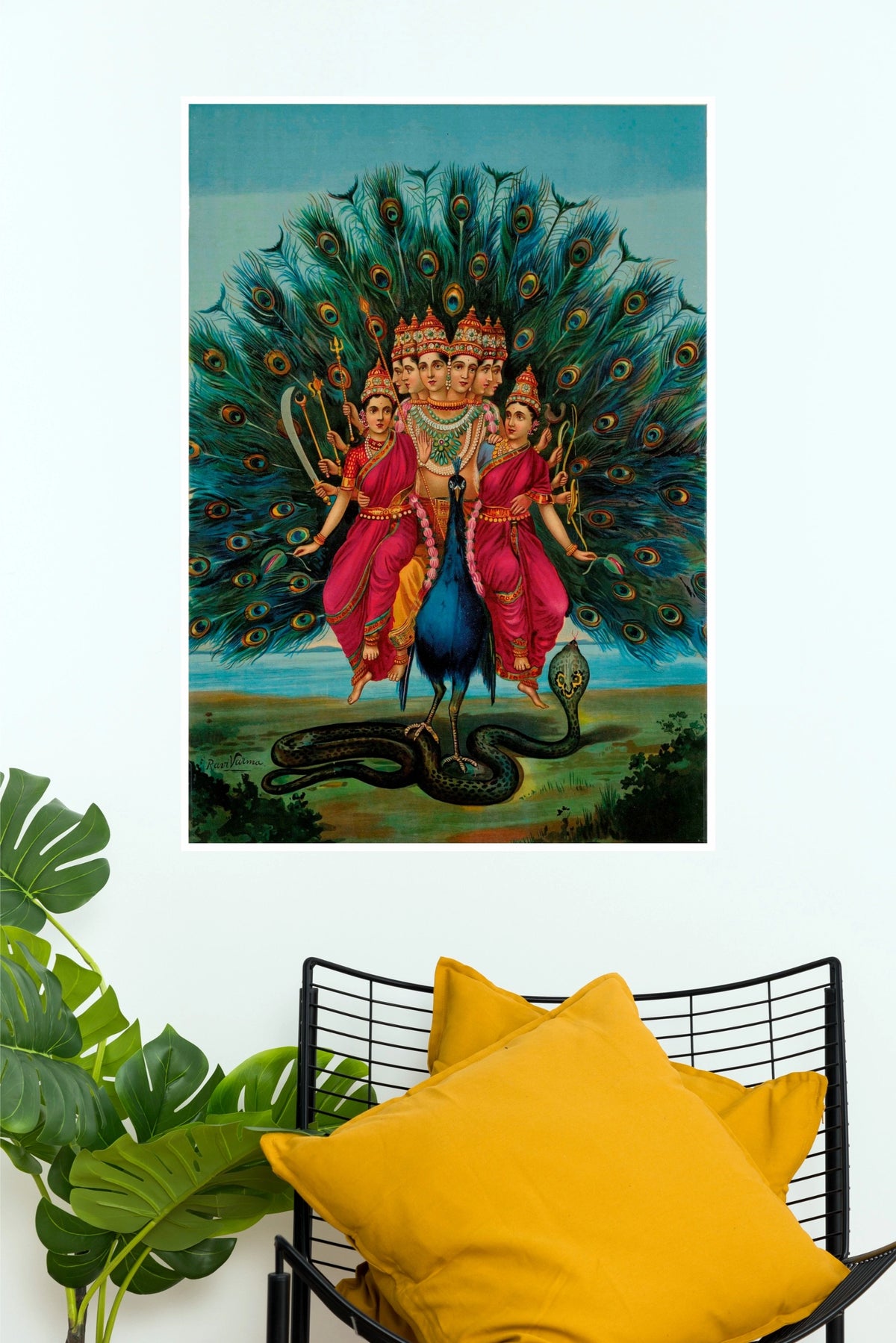Lord Murugan Shanmukha Peacock Divine Hindu God Wall Poster | The Poster Valley  (God Poster)