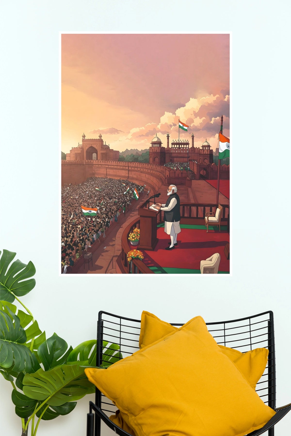 Narendra Modi Red Fort Independence Day Speech India Wall Poster | The Poster Valley  (God Poster)