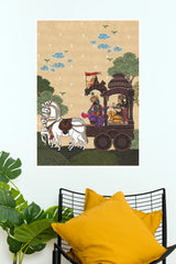 Lord Krishna & Arjuna Bhagavad Gita Poster | Mahabharata Chariot Wall Art | The Poster Valley  (God Poster)