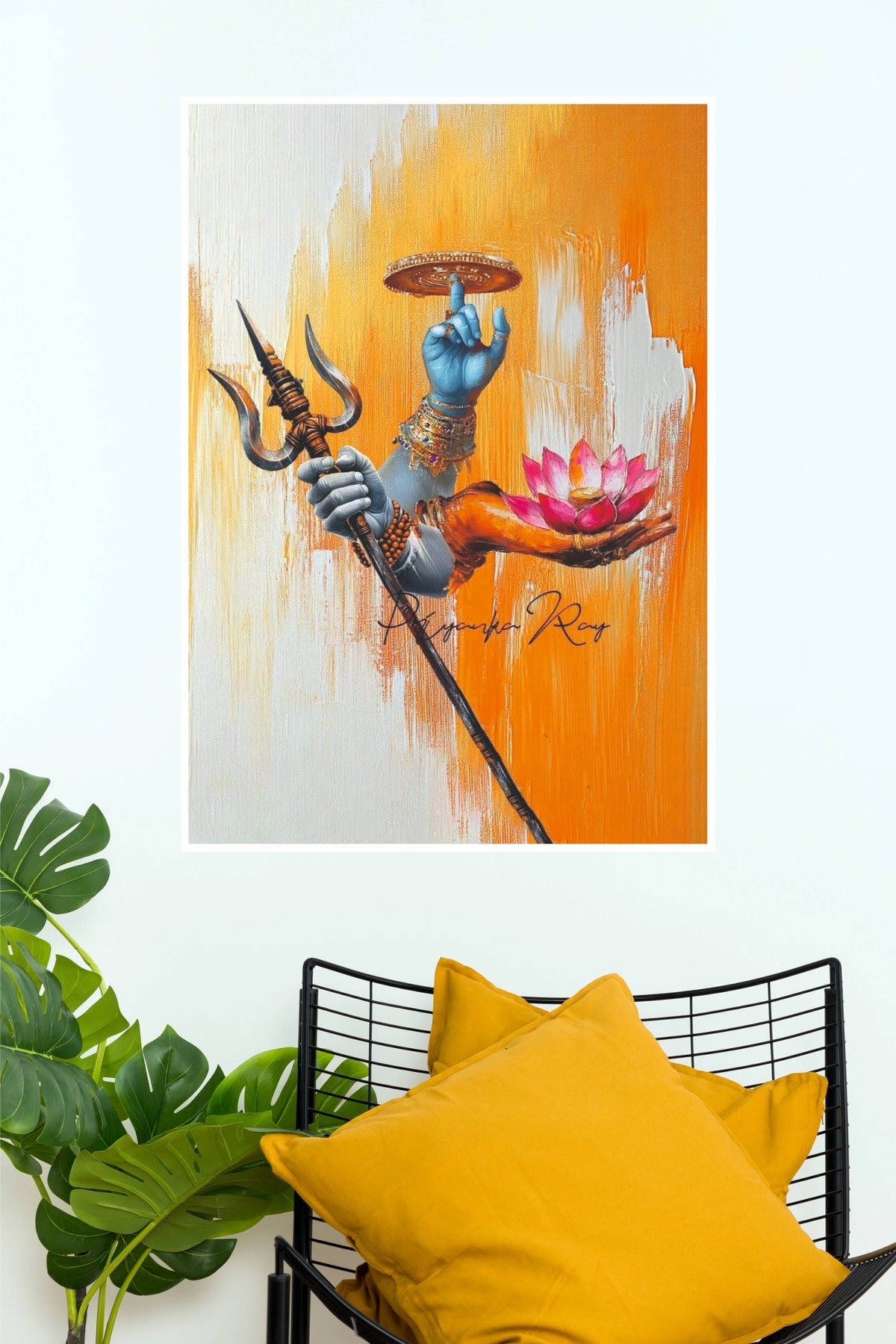 Pashupatinath Lord Shiva Poster | Trishul & Lotus Spiritual Wall Art | The Poster Valley (God Poster)