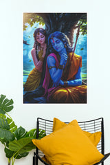 Radha Krishna in Love Poster | Divine Hindu Couple Wall Art | The Poster Valley (God Poster)