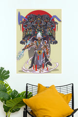 Anime Warrior Mecha Poster | Futuristic Samurai Character Wall Art (God Poster