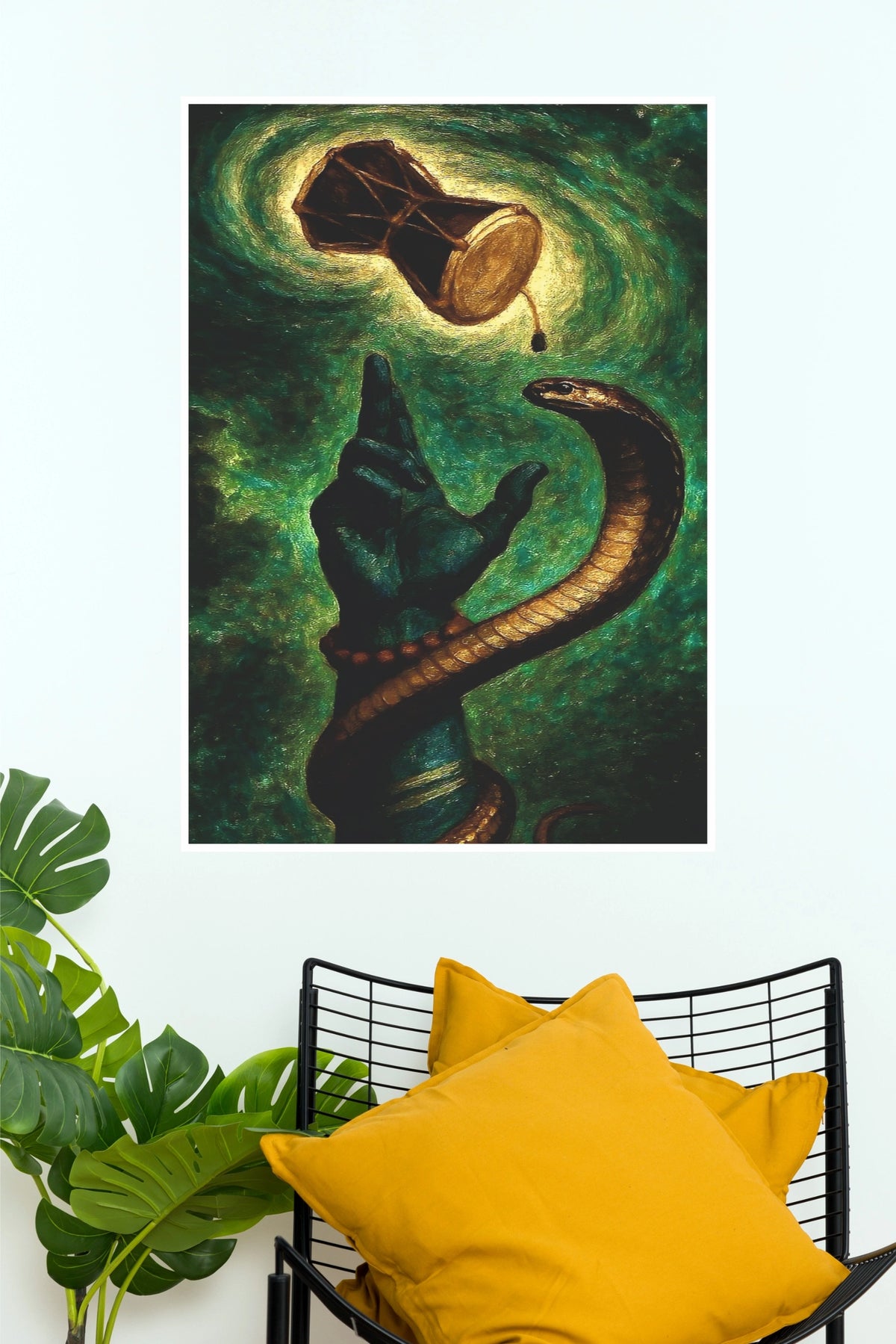 Mahadev Damru & Serpent – Spiritual Shiva Wall Poster   (God Poster)