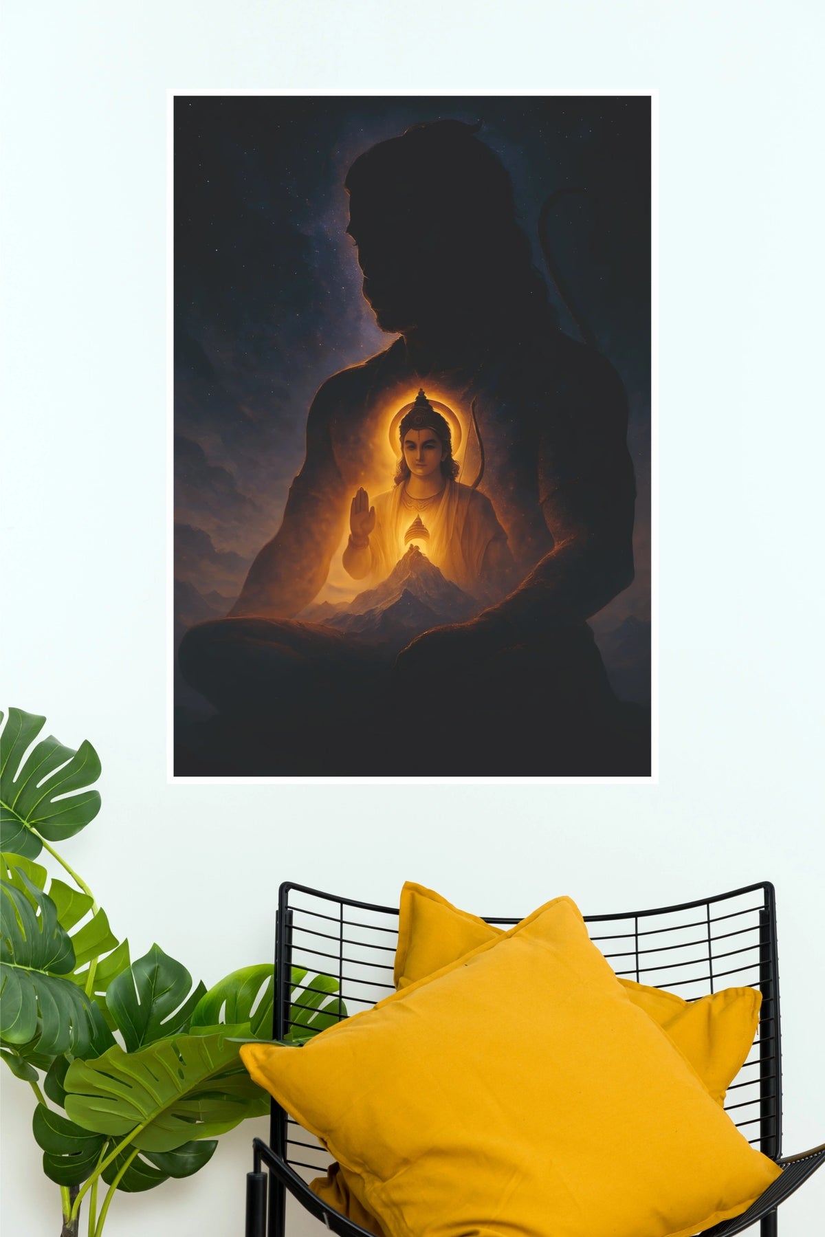 Shree Hanuman Ram Bhakti – Divine Spiritual Wall Poster (God Poster)