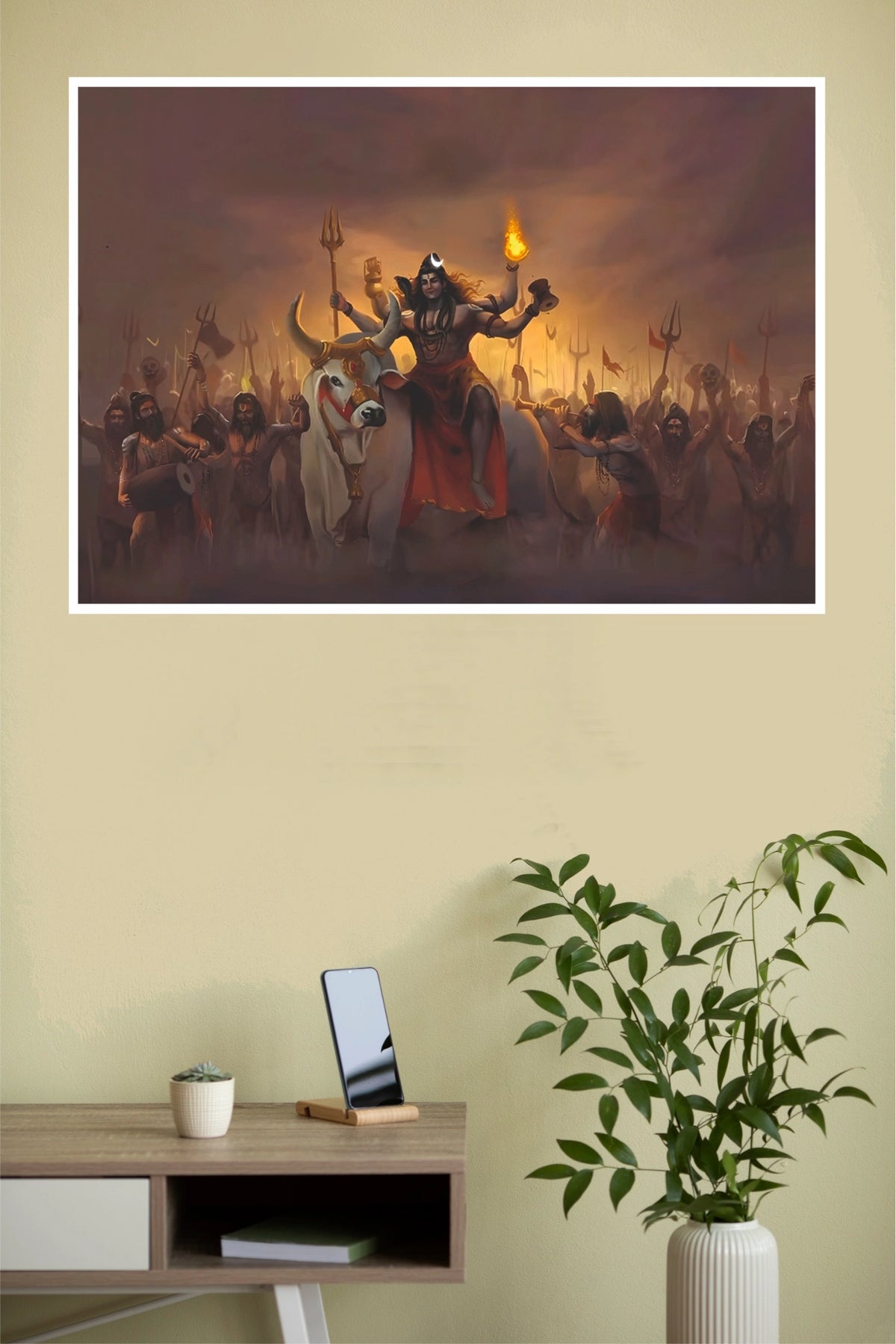 Adi Yogi Mahadev on Nandi – Divine Shiva Wall Poster  (God Poster)