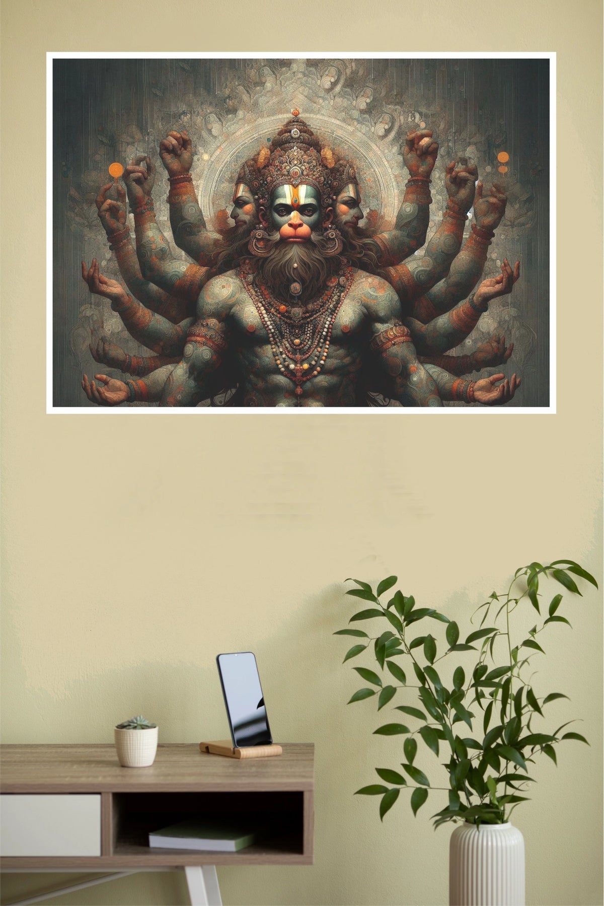Panchmukhi Hanuman Divine Power – Spiritual Warrior Wall Poster (God Poster)