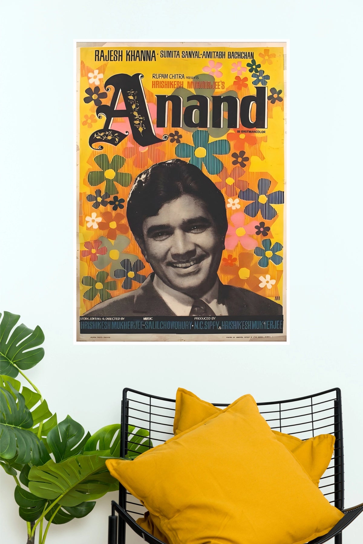 Anand 1971 Classic Bollywood Movie Poster | Rajesh Khanna Vintage Hindi Cinema Wall Art (Bollywood Poster)