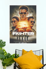 Fighter 2024 Bollywood Movie Poster | Hindi Action Movie Wall Art  (Bollywood Poster)