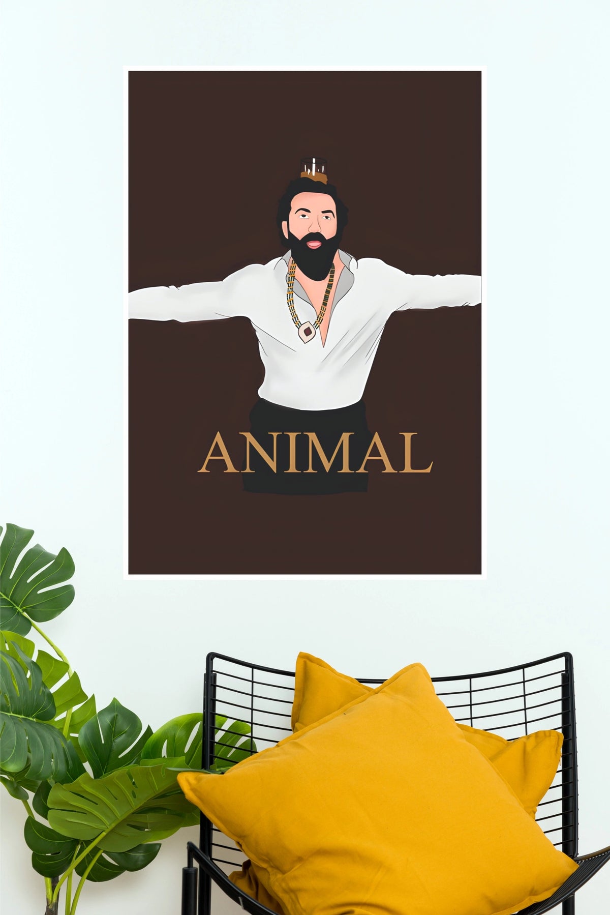 Animal Movie Poster | Ranbir Kapoor Minimalist Bollywood Wall Art (Bollywood Poster)