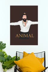 Animal Movie Poster | Ranbir Kapoor Minimalist Bollywood Wall Art (Bollywood Poster)