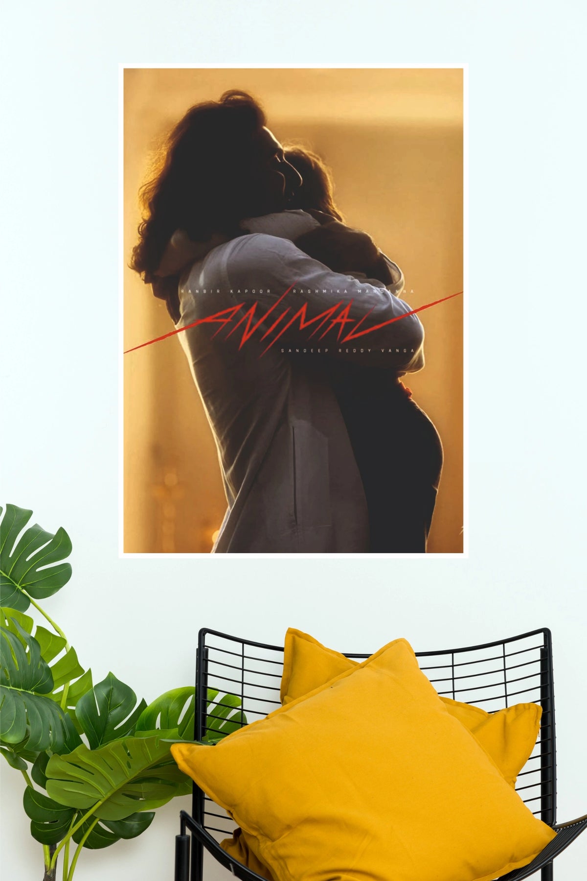 Animal Movie Poster | Ranbir Kapoor & Rashmika Mandanna Romantic Wall Art  (Bollywood Poster)