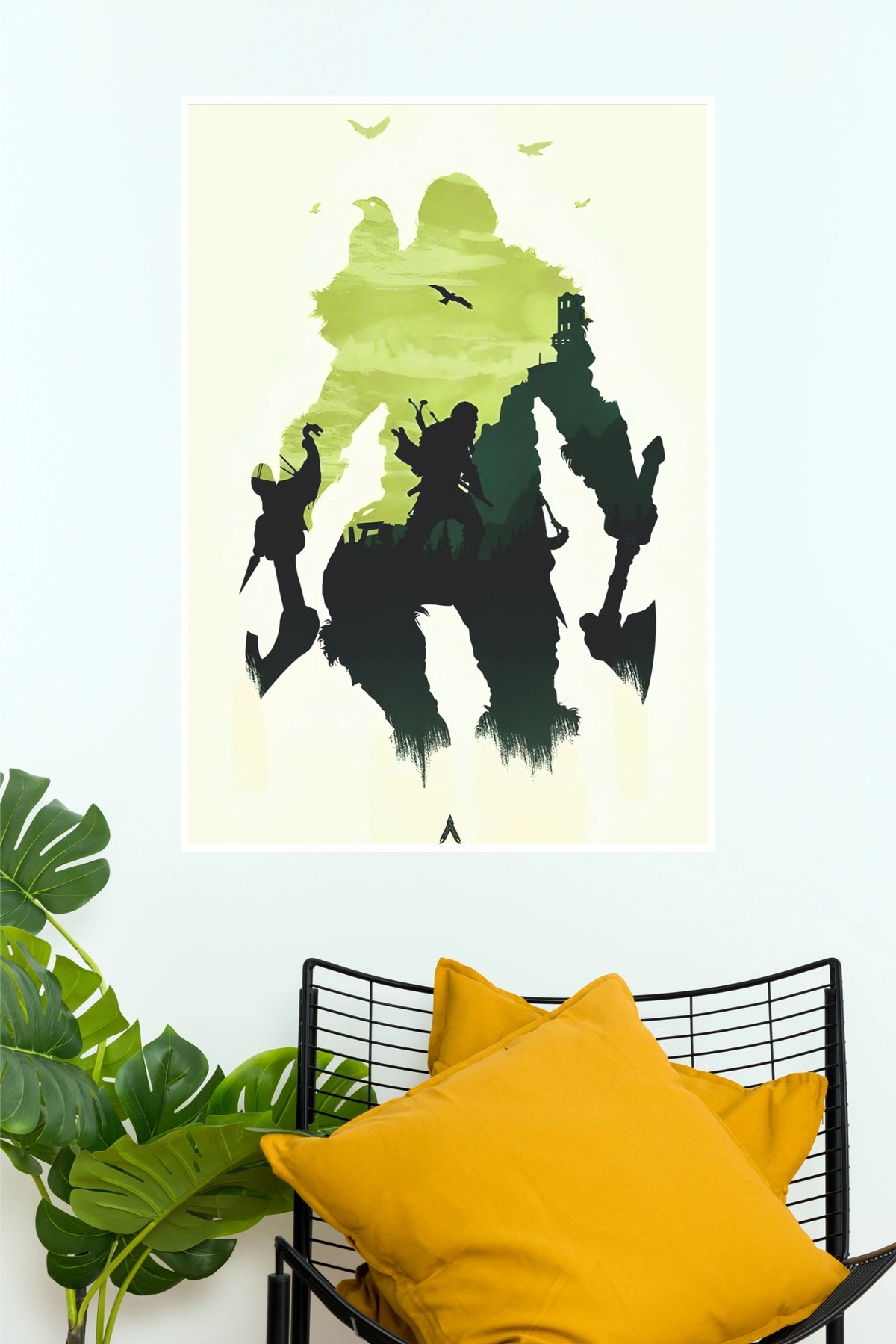 Assassin’s Creed Valhalla Inspired Poster – Viking Warrior Silhouette Wall Art (Game Poster)