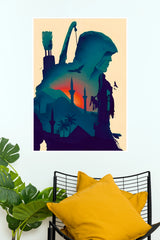 Assassin Inspired Poster – Hooded Archer Warrior Sunset Gaming Wall Art (Game Poster)