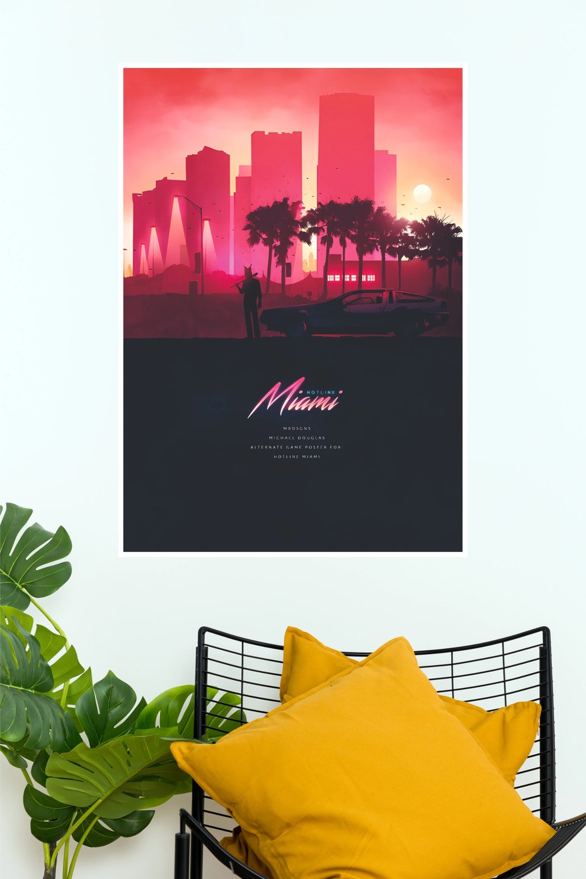 Hotline Miami Minimalist Synthwave City Art Poster (Game Posters)