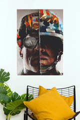 Call of Duty Black Ops Split Face Poster – Tactical Soldier Gaming Wall Art (Game Poster)