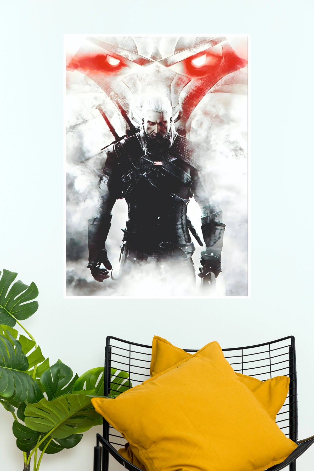 The Witcher 3 Geralt of Rivia Red Wolf Eyes Art Poster (Game Posters)
