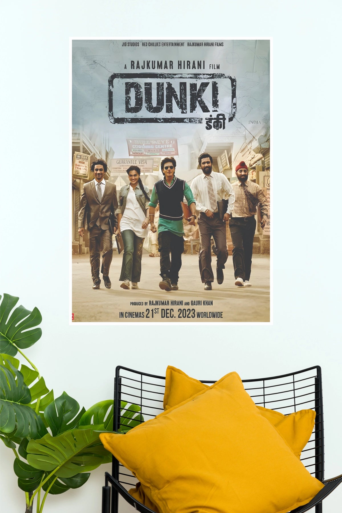 Dunki – Bollywood Comedy Drama Movie Wall Poster  (Bollywood Poster)