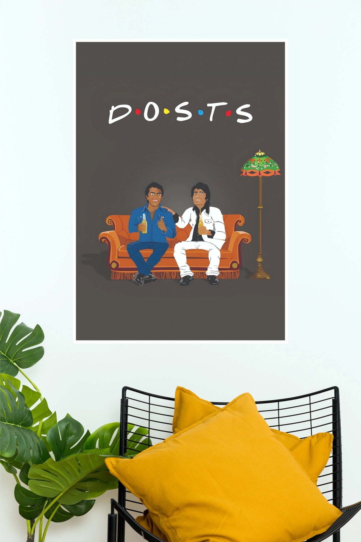 Jai Veeru Dosti – Sholay Friendship Bollywood Wall Poster  (Bollywood Poster)