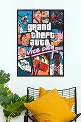 Grand Theft Auto Vice City Poster | GTA Vice City Collage Wall Art (Game Poster)