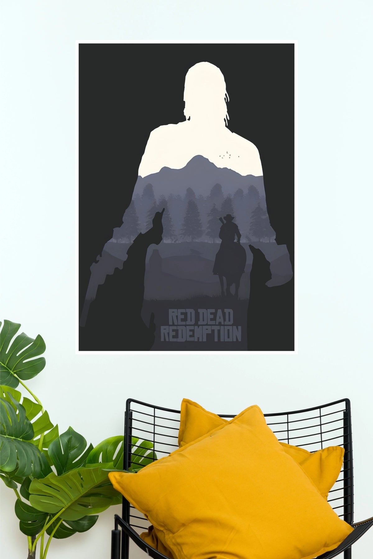 Red Dead Redemption Minimalist Silhouette Landscape Paper Poster (  Game Posters)