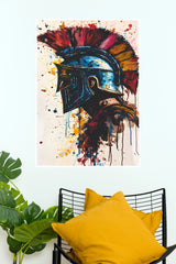 Spartan Helmet Watercolor Art Poster  (Game Posters)