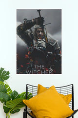 The Witcher Geralt Sword Draw Cinematic Poster  (Game Posters)