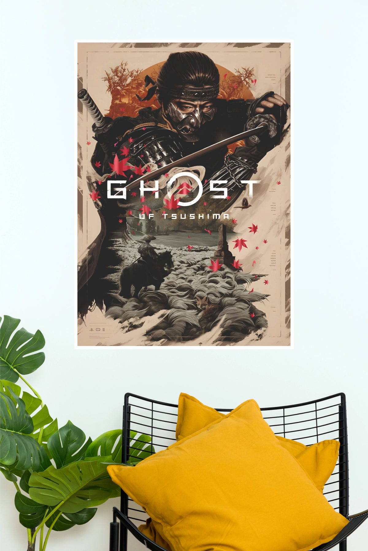 Ghost of Tsushima Samurai Warrior Gaming Poster | Japanese Action Game Wall Art (Game Posters)