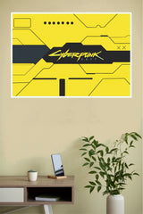 Cyberpunk 2077 Minimalist Yellow HUD Wall Art Poster (Game Posters)