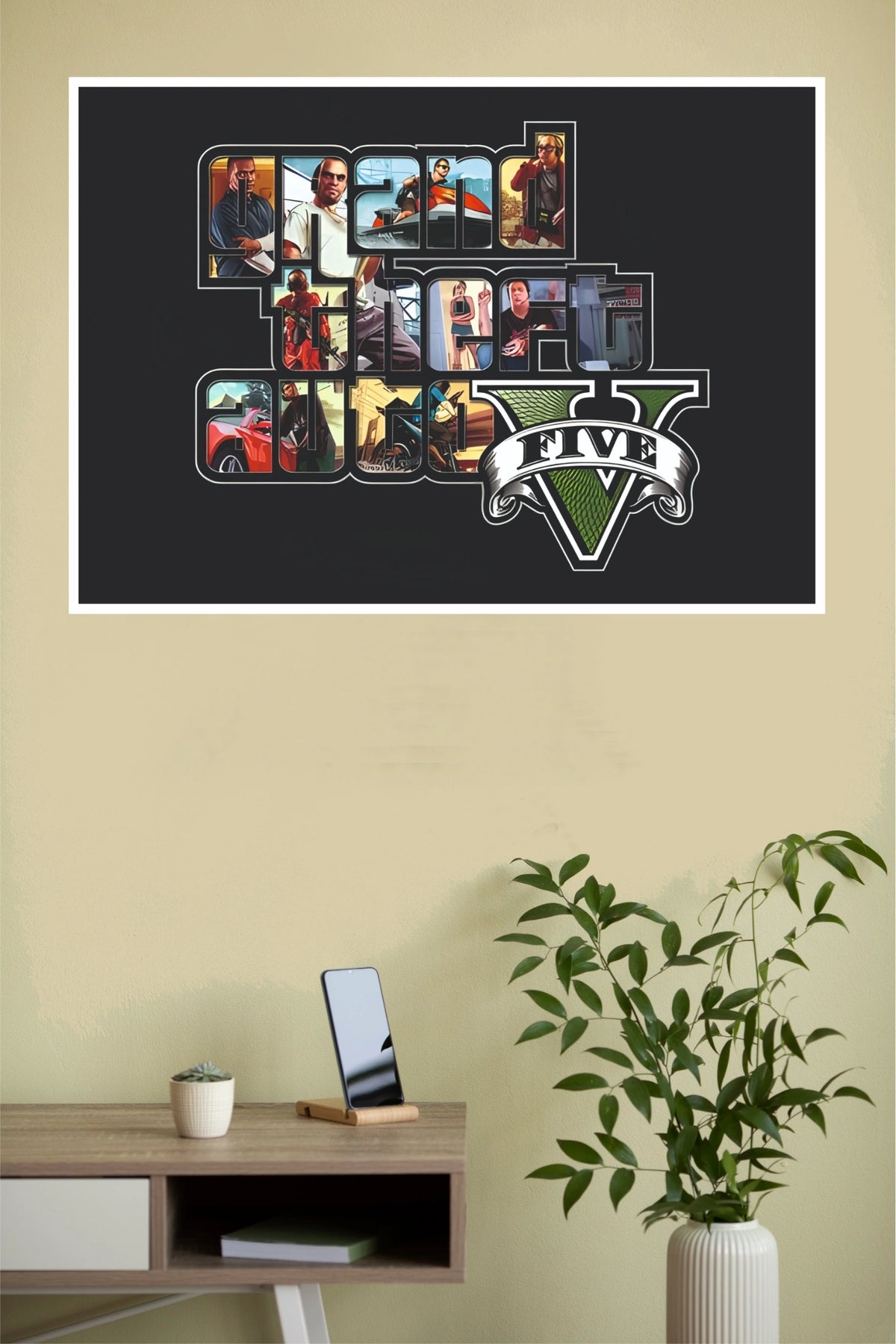 Grand Theft Auto V Collage Logo Wall Art Poster (Game Posters)
