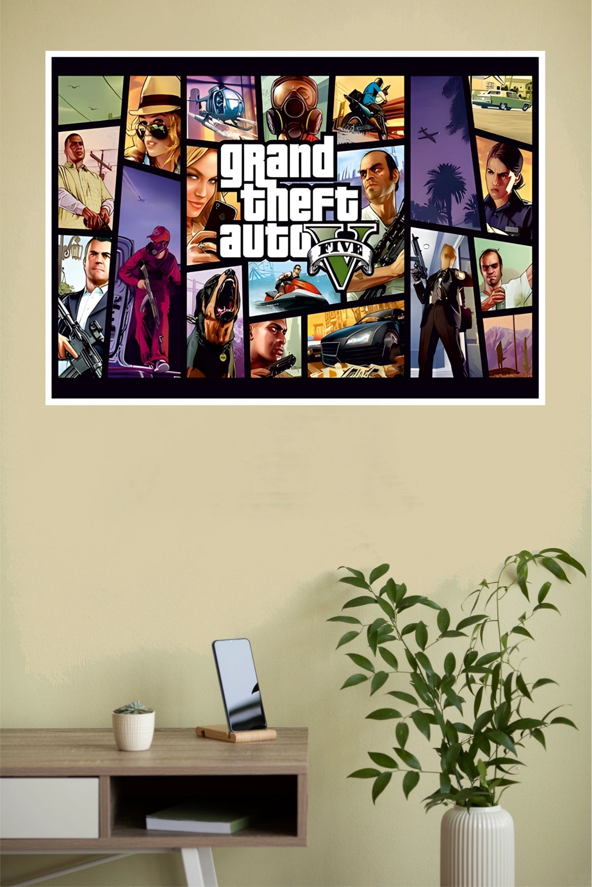 Grand Theft Auto V (GTA V) Iconic Artwork Poster (Game Posters)