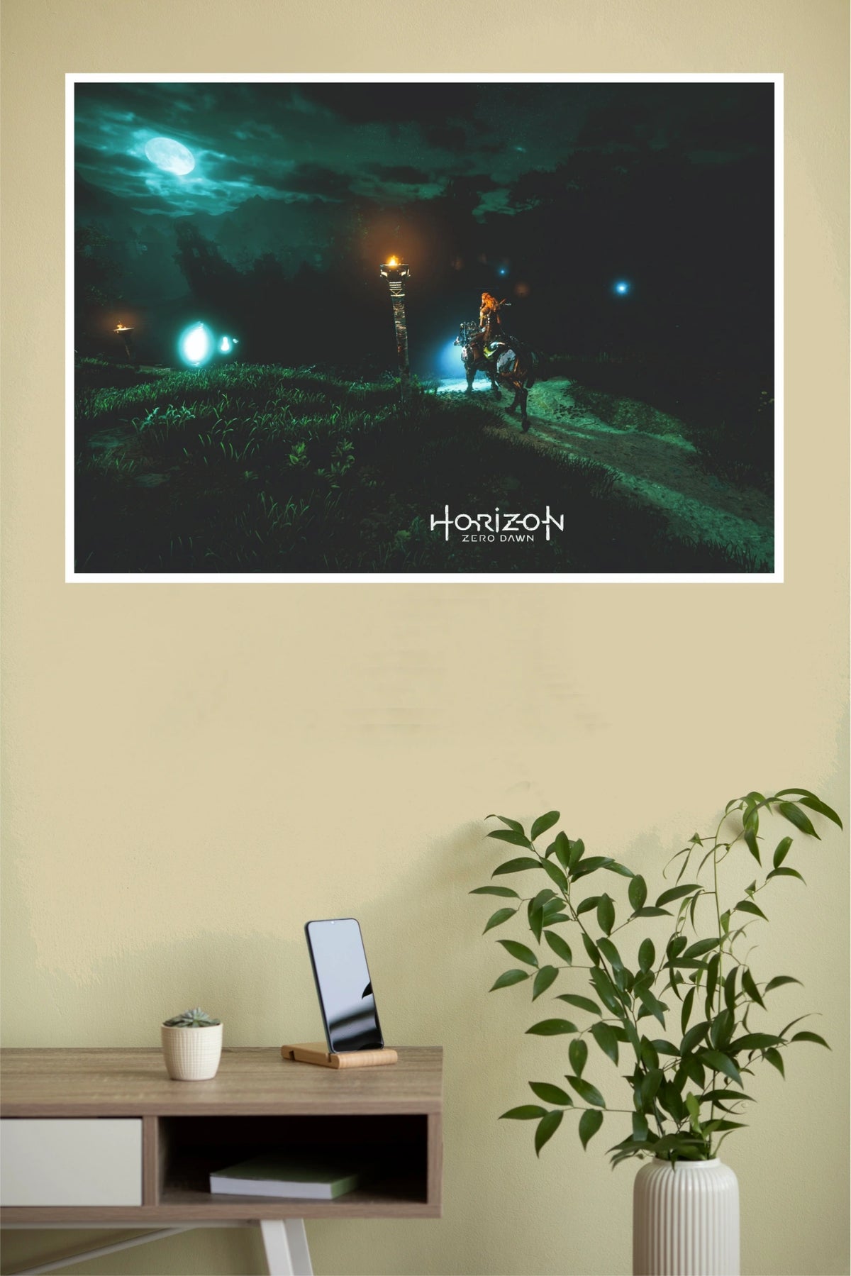 Horizon Zero Dawn Night Landscape Gaming Poster (Game Posters)