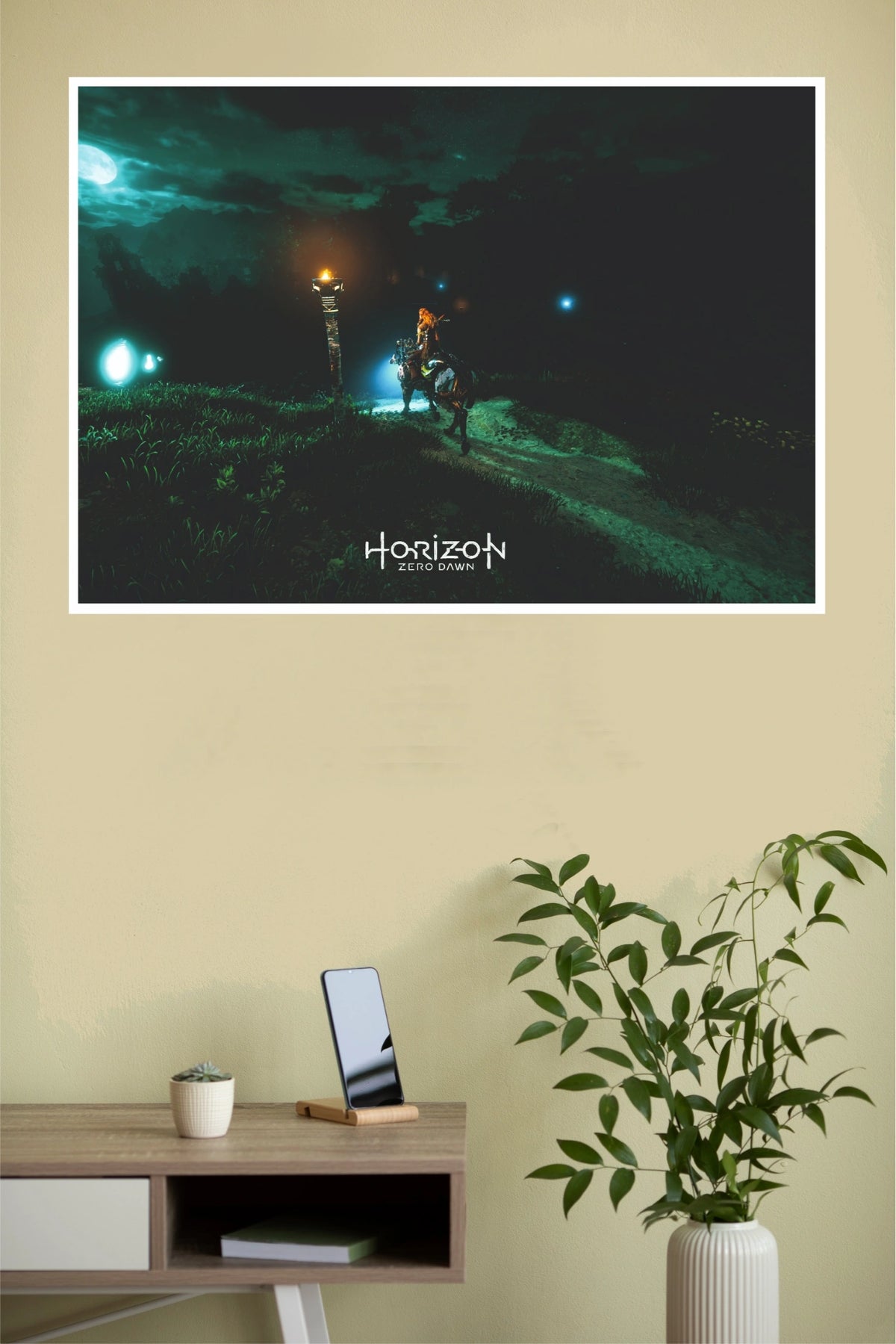 Horizon Zero Dawn Night Landscape Gaming Poster (Game Posters)