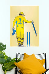 MS Dhoni Cricket Wall Poster – Premium Captain Cool Sports Room Decor(Cricket Poster)