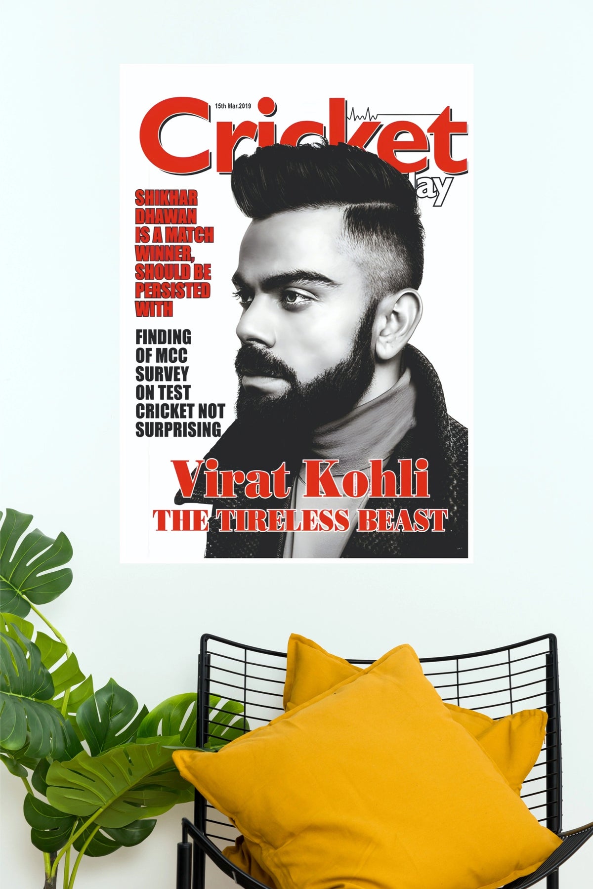 Virat Kohli "The Tireless Beast" Magazine Cover Poster (Cricket  Poster)