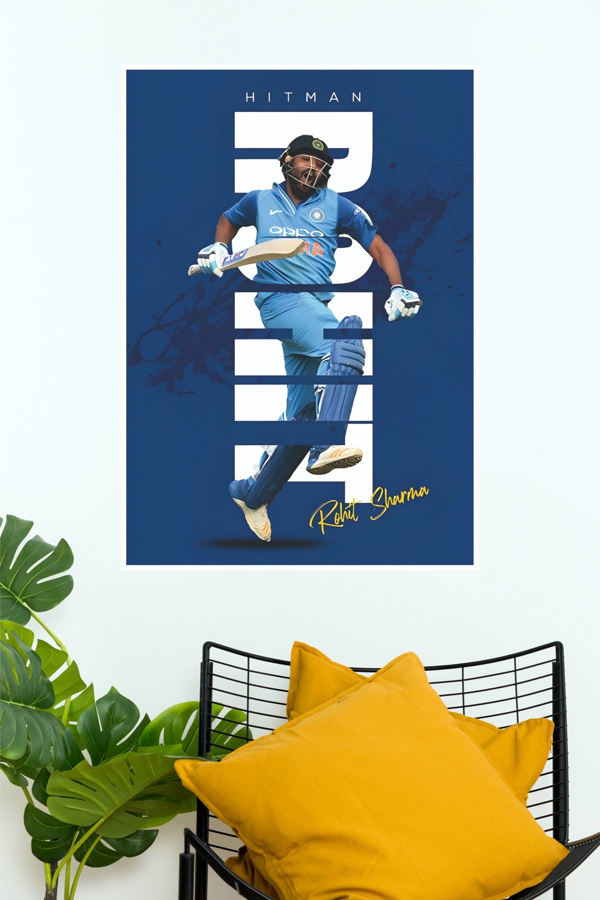 Rohit Sharma Hitman Poster – Indian Cricket Wall Art(Cricket Poster)