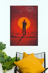 Virat Kohli Number 18 Red Sunset Shadow Graphic Poster (Cricket  Poster)