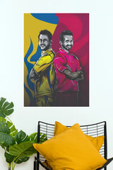 MS Dhoni & Ajinkya Rahane Duo Graphic Vector Art Poster (Cricket  Poster)