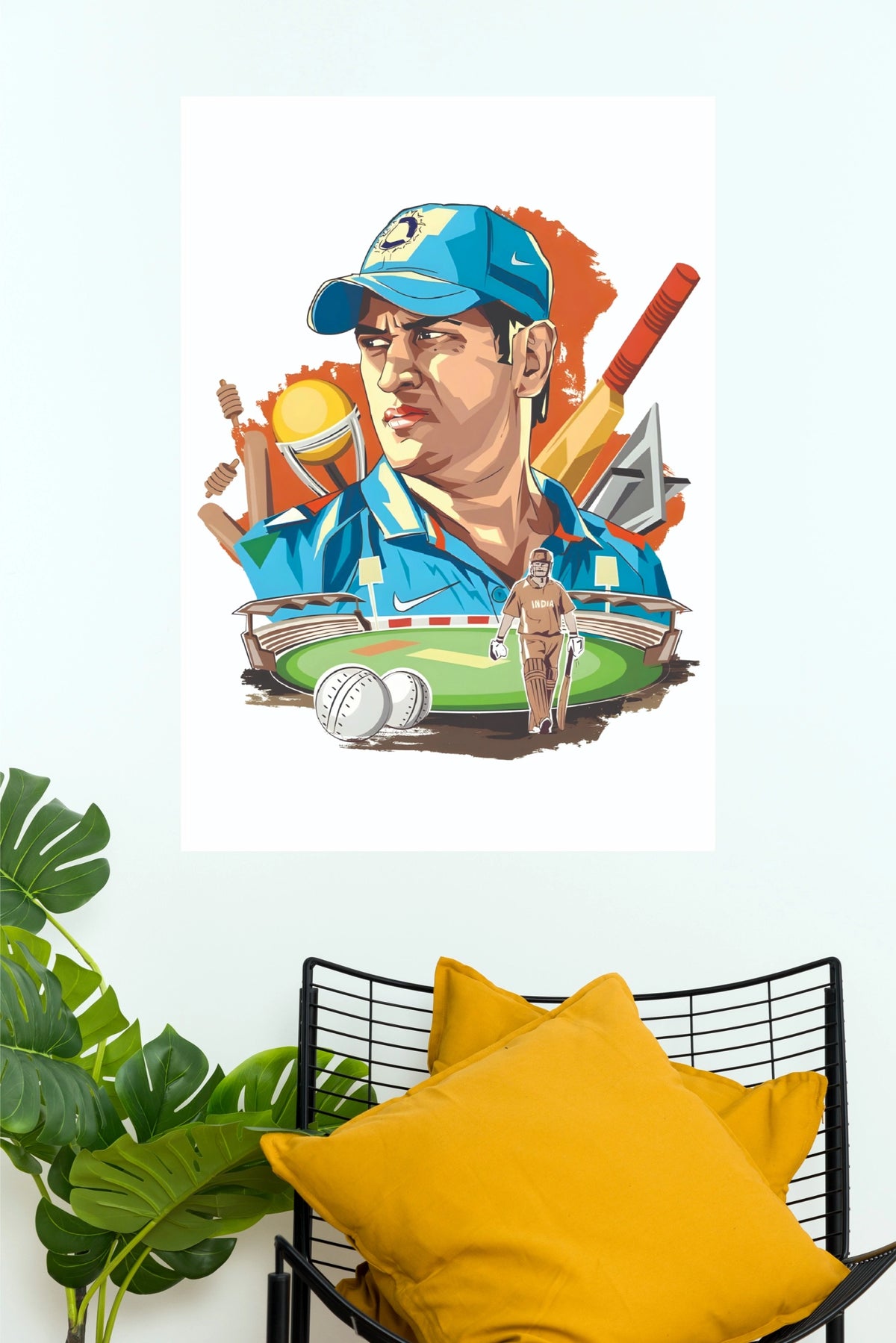 Game Face On Cricket Poster – Iconic Cricket Sports Wall Art(Cricket Poster)