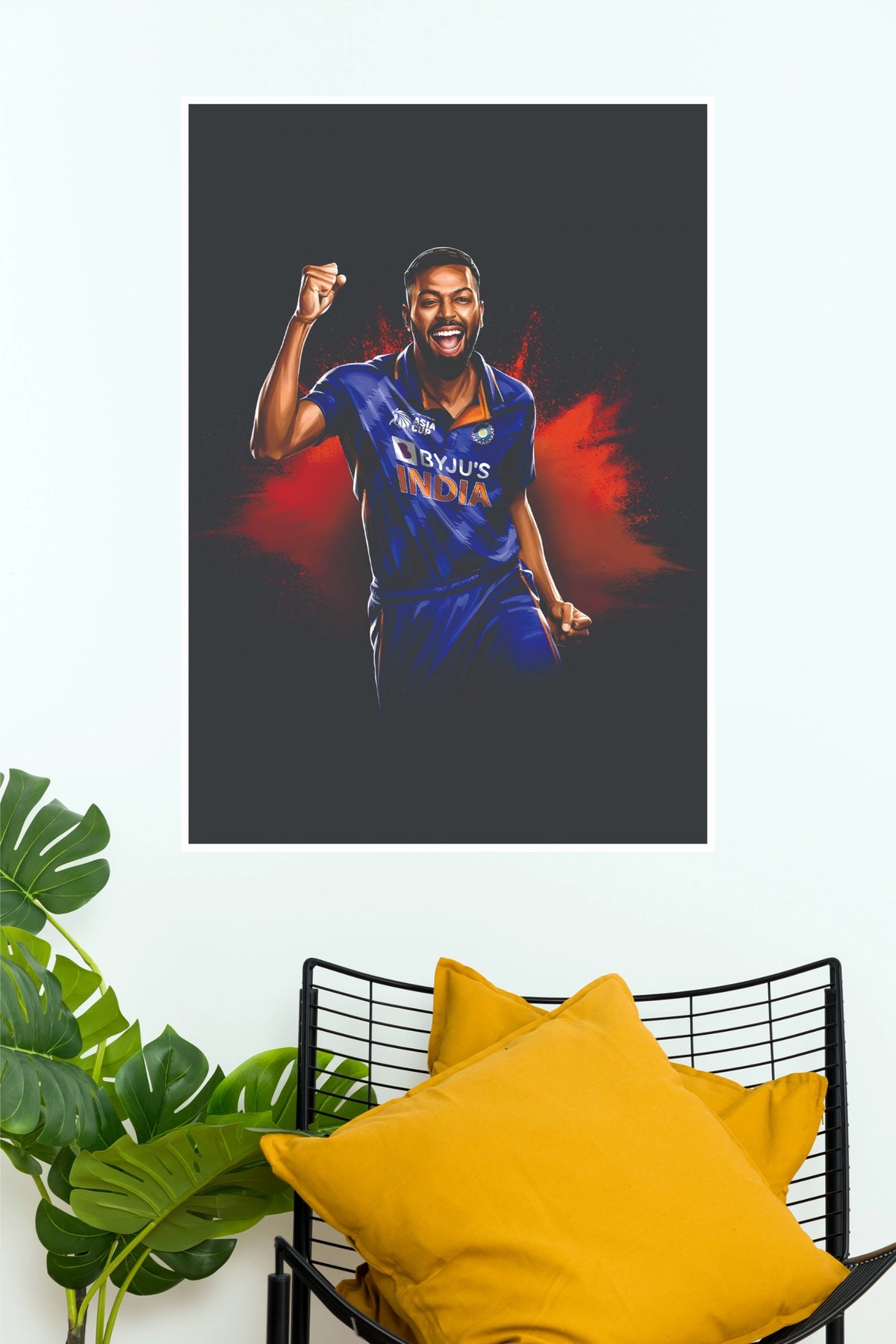 Fearless Cricket Champion Poster – Dynamic Indian Sports Wall Art(Cricket Poster)
