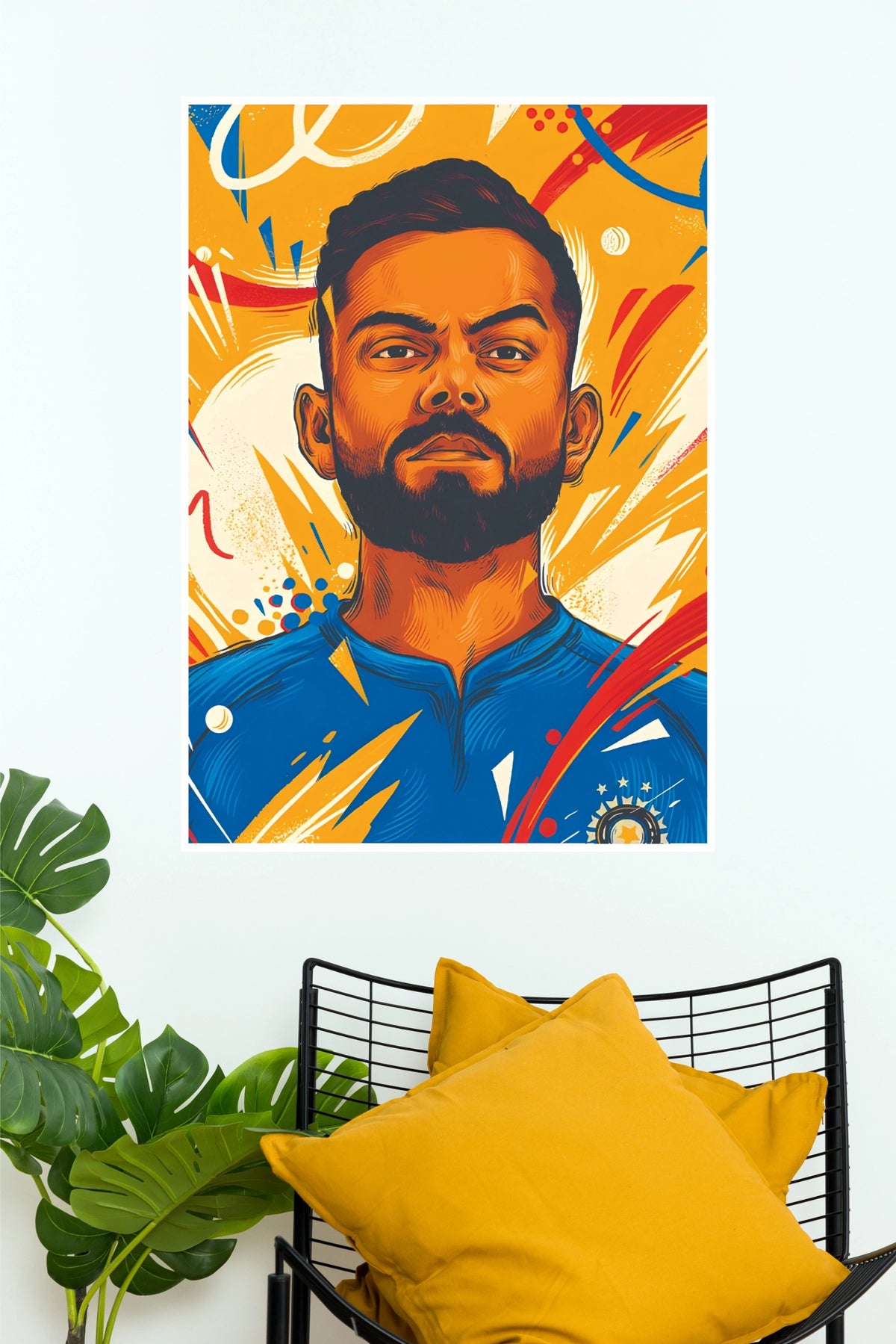 King Kohli – Virat Kohli Artistic Cricket Poster(Cricket Poster)