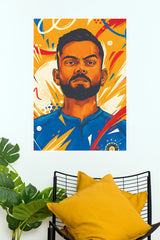 King Kohli – Virat Kohli Artistic Cricket Poster(Cricket Poster)