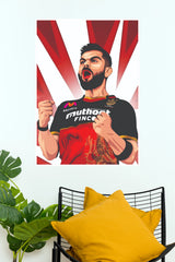 Virat Kohli King of the Pitch Poster | Cricket Fan Wall Art(Cricket Poster)